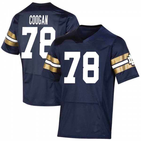 Pat Coogan Notre Dame Fighting Irish NCAA Youth #78 Navy Premier 2021 Shamrock Series Replica College Stitched Football Jersey ZWO2255QX